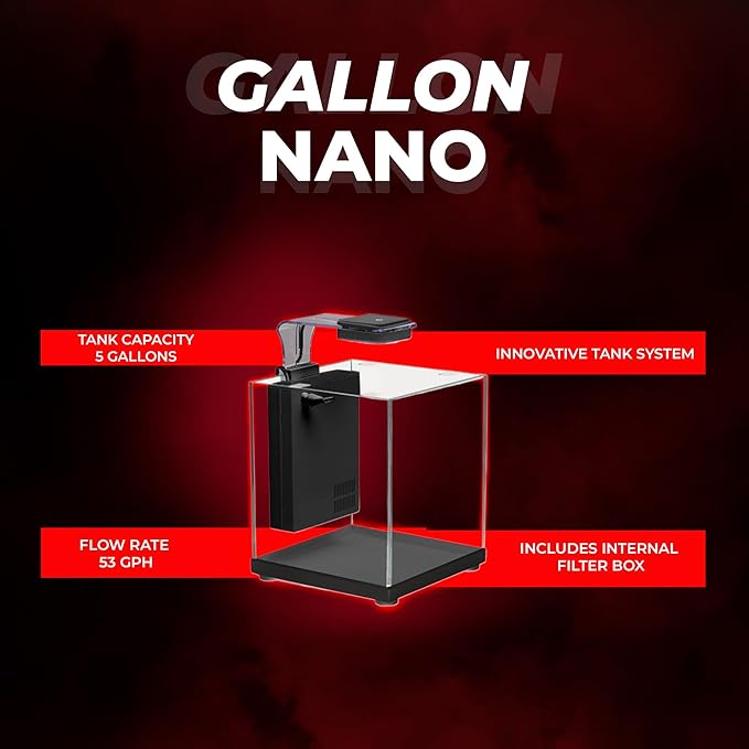 Aquatop Pisces Bullet Shaped Glass Aquarium - Nano Aquarium Kit, for Salt & Freshwater Fish Tanks - Mechanical, Chemical & Biological Filtration