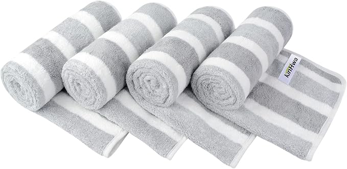 KinHwa Microfiber Hand Towels for Bathroom Soft and Absorbent Face Towels Grey