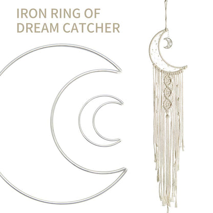 20 Pcs Moon Star Dream Catcher Metal Hoop Rings Circle Macrame for DIY Craft Dream Catcher Making Home Wall Hanging Projects Wreath Decoration