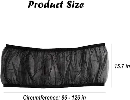 Bird Cage Seed Catcher, Airy Gauze Seeds Bird Cage Cover Guard Dust-Proof Universal Birdcage Accessories Parrot Bird Nylon Mesh Net Cover Stretchy Shell Skirt Traps Cage Basket (XL, Black)