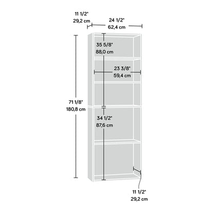 Sauder Beginnings 5-Shelf Bookcase, Bookshelf with Adjustable Storage Shelves, in Cinnamon Cherry finish