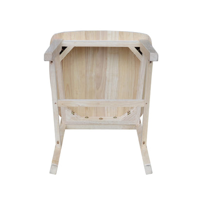 International Concepts Mission Side Chairs, Armless, Solid Parawood, Unfinished (Set of 2)