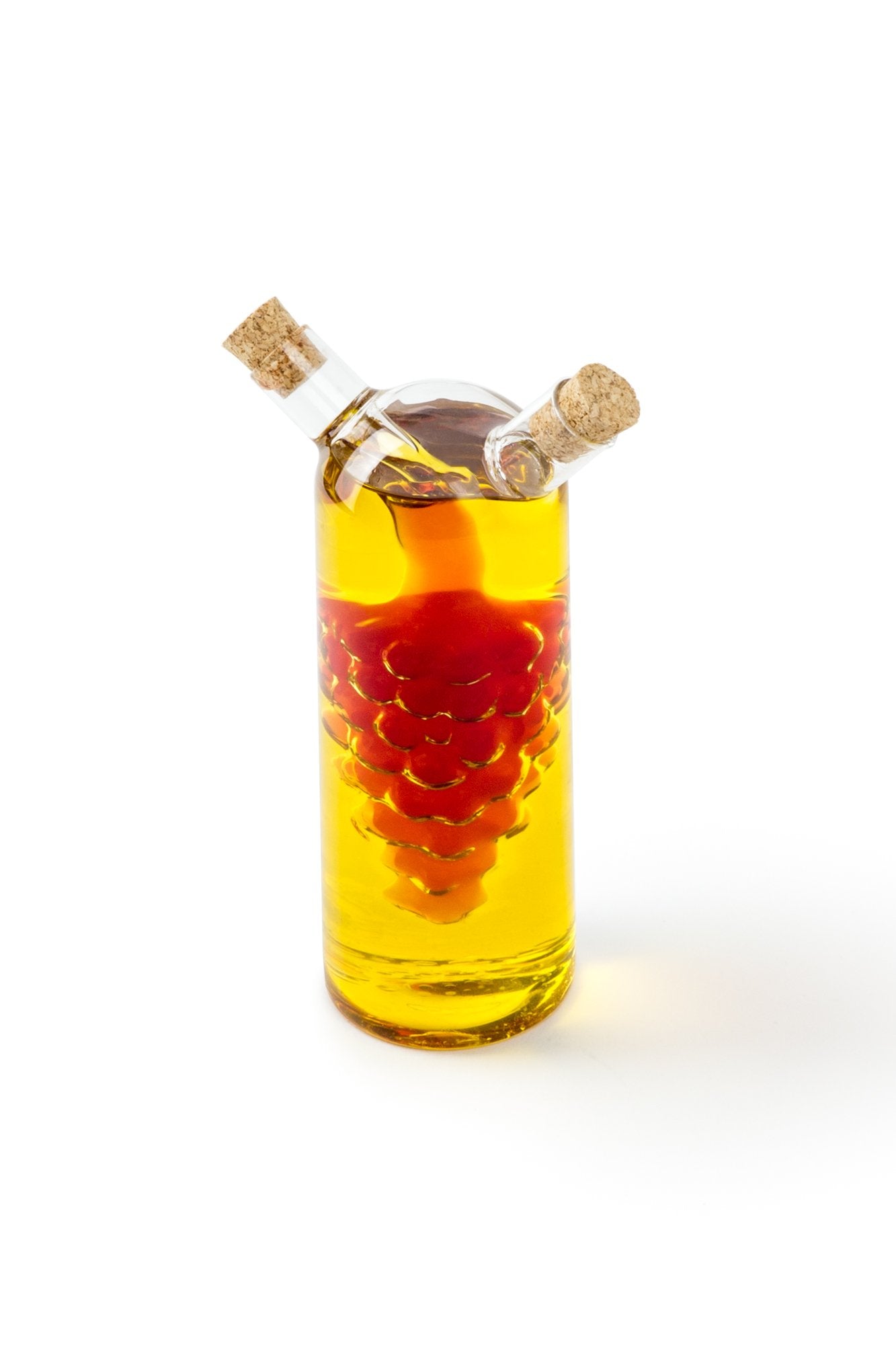 Fox Run 7050 Run Grape Motif Oil and Vinegar Cruet Dispenser Bottle, Clear Borosilicate Glass