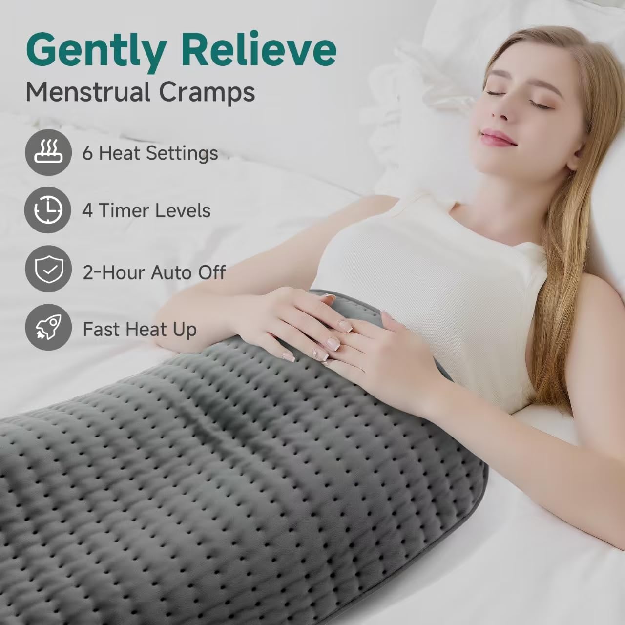 XXXL Heating Pad for Back & Women, Electric Large Heating Pads for Period Cramps Shoulder Neck Legs Pain Relief, 17"x33" King Size Heat Pad, Auto Off, Birthday Mother’s Day Gifts for Mom Dad Women Men