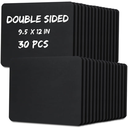 Fulmoon 30 Pieces 12" x 9" Frameless Black Chalkboard DIY First Day Last Day of School Double Sided Sign Mini Chalkboard for Kids Student Preschool Kindergarten