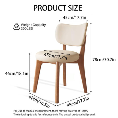 JS Space Solid Wood Dining Chairs Kitchen Chairs Set of 2 Mid Century Modern Dining Chairs with Wooden Frame and Upholstered Farmhouse Dining Room Chairs for Kitchen,Living Room