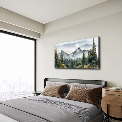 Wapluam Abstract Mountain Landscape Canvas Art - Modern Wall Decor For Living Room, Bedroom - Stretched & Framed, Ready To Hang