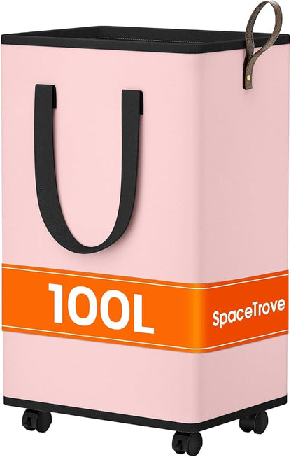 Laundry Basket with Wheels, Collapsible Laundry Baskets, Laundry Hamper with
