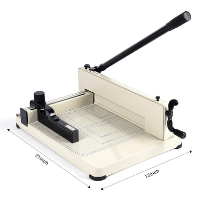 Heavy Duty Paper Cutter,12 inch Guillotine Paper Cutter,Guillotine Paper Cutters and Trimmers Cards Leather with Metal Base for Office Home School (White, a4)