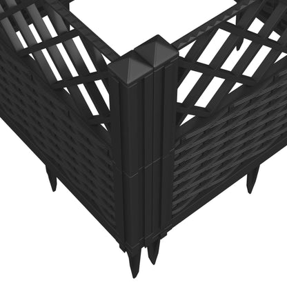 Qnhdfrt Black Square Garden Planter 17.1 Inch Modular Outdoor Large Planter Box with Basketweave Design for Raised Beds Gardens Patios and Terraces