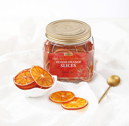 Selected Dried Blood Orange Slices 5 Oz/142g, Culinary & Garnish Grade, Dehydrated Blood Orange for Cocktail, Decoration, 100% Natural, No Sugar Added.