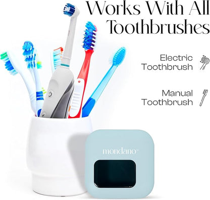 Mondano UV-C Toothbrush Sanitizer and Holder, Toothbrush Case