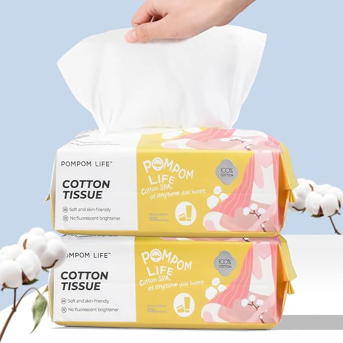 Disposable Face Towel 200 Cont, 7.9"X7.9"Clean Face Towelettes