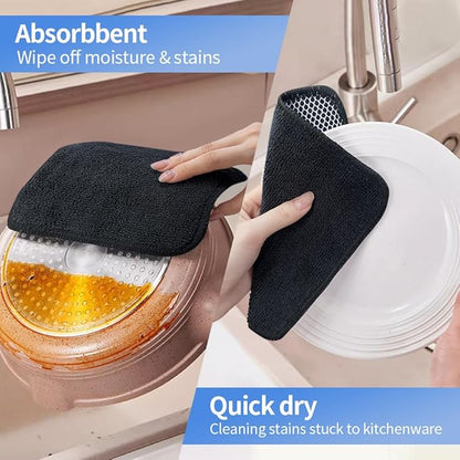 KinHwa Kitchen Washcloths for Dishes Absorbent Microfiber Dish Cloths Quick Dry