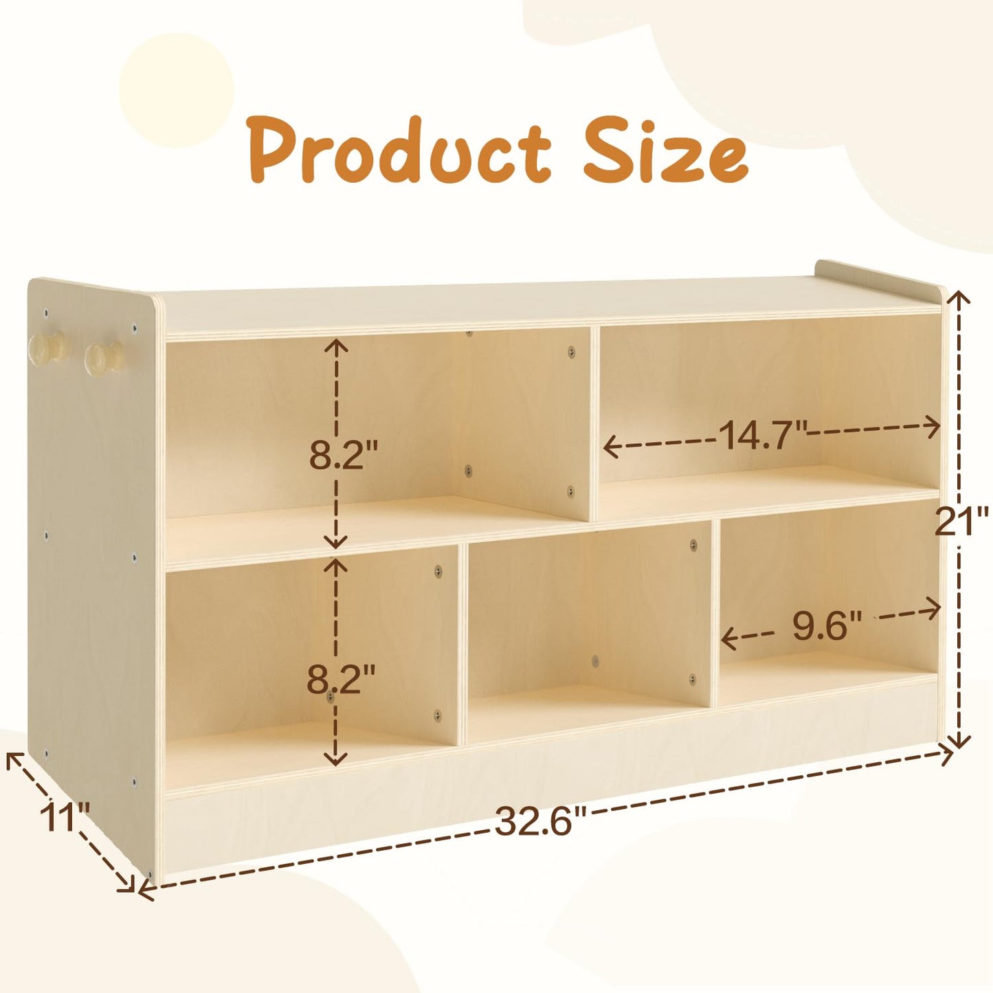 LININYHAO Wooden Montessori Shelf,2-Shelf Toy Organizers and Storage, Kids Classroom Organizer, Playroom, Daycare and Preschool (Medium)