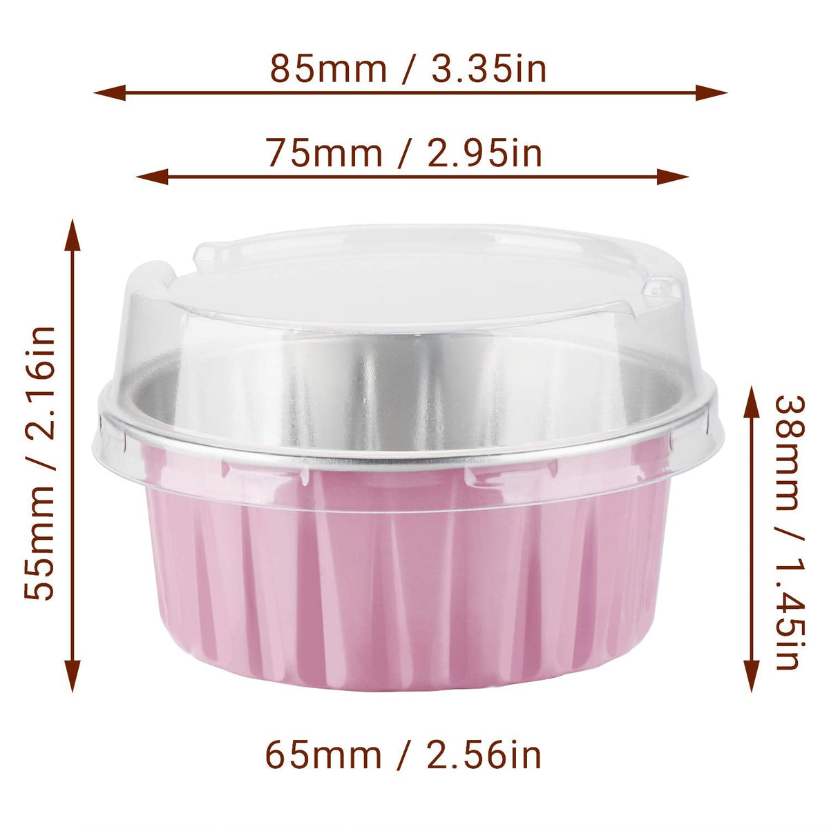 EUSOAR Foil Ramekins Disposable, 3.5oz 100pcs Mini Muffin Liners and 60Packs 5oz Baking Cups, Brownie Desserts Muffin Liners Cupcakes Ramekins Tin Holders Containers