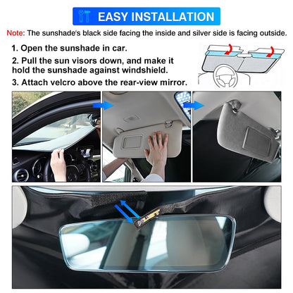 KUST Windshield Sun Shade for Toyota RAV4 2019-2023 2024 2025 Window Shade Sun Visor Cover Foldable Blocks UV Rays Keep Your Car Cooler