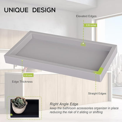 Bathroom Tray, Small Vanity Tray Silicone Soap Dish Sponge Holder Kitchen Sink