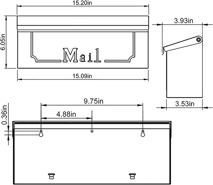 ARCHITECTURAL MAILBOXES Townhouse Galvanized Steel, Wall-Mount Mailbox, Black Small | Galvanized steel build for outside with weather-resistant outdoor construction and a rust-resistant powder-coat finish.
