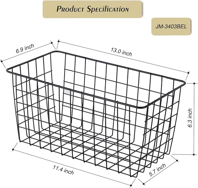 3 Pack【Extra Large】Hanging Kitchen Basket, Wire Storage Basket,