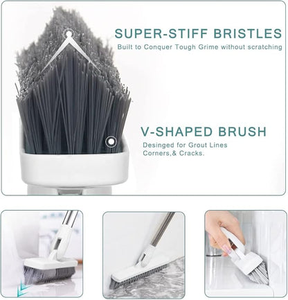 Affogato Floor Scrub Brush Bathroom Long Handle Bathtub Push Broom Shower Tile