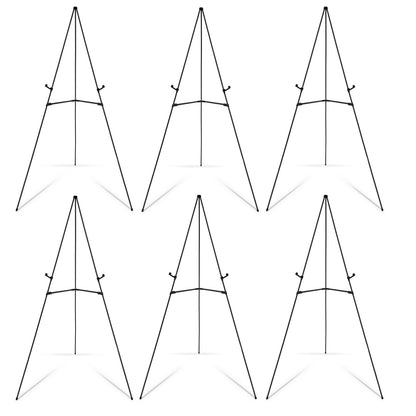 Falling in Art Display Easel Stand, 6 Pack 63" Instant Adjustable Poster Easel, Easy Folding Portable Tripod Stand for Signs, Posters, Wedding, Holds 5 lbs