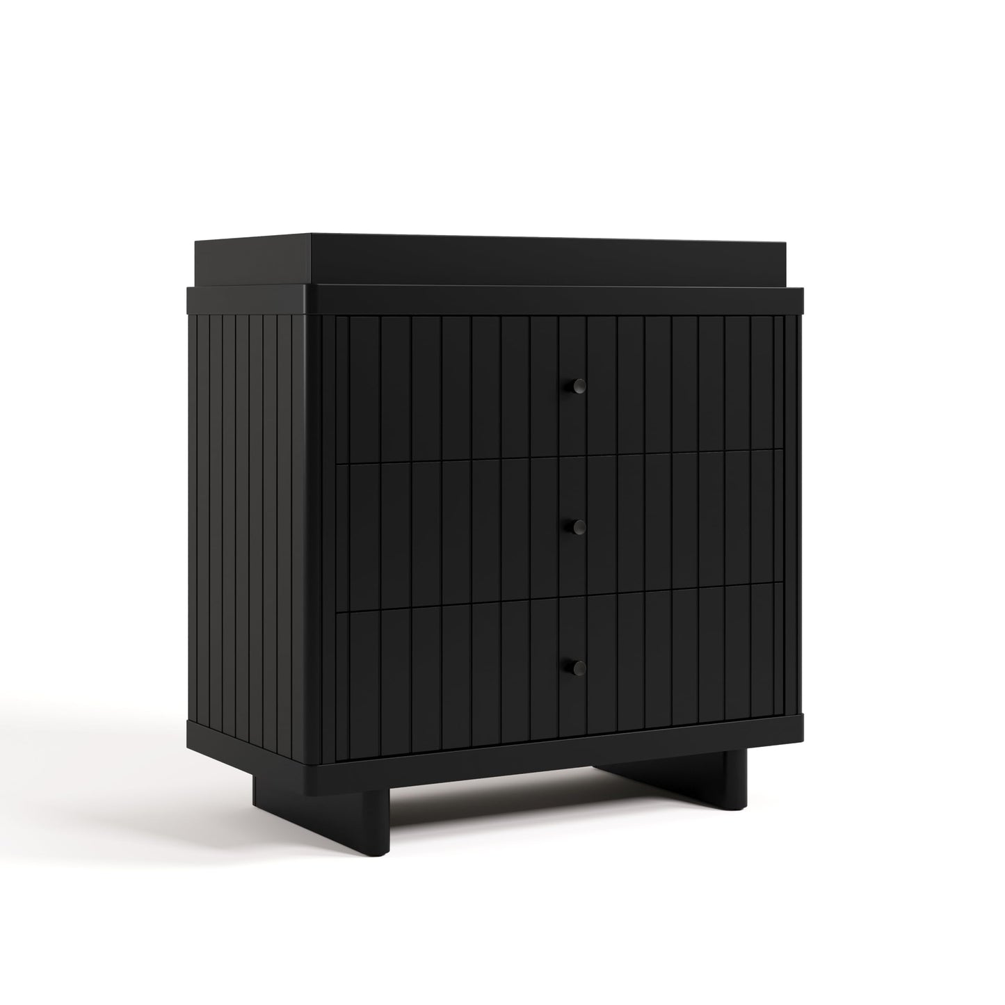 Storkcraft Kyoto 3 Drawer Chest with Topper (Black) - GREENGUARD Gold Certified, Nursery & Kids' Bedroom Wood Chest, Interlocking Drawer System, and Easy Assembly with Pre-Installed Tracks