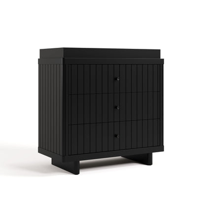 Storkcraft Kyoto 3 Drawer Chest with Topper (Black) - GREENGUARD Gold Certified, Nursery & Kids' Bedroom Wood Chest, Interlocking Drawer System, and Easy Assembly with Pre-Installed Tracks