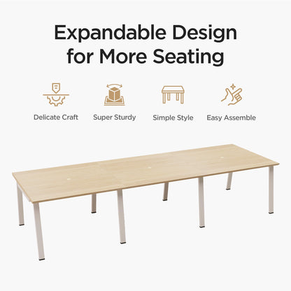 Offee Modular Computer Office Desk, Modern Style Small Study Writing Workstation Table for Home & Business, Conference Table (142" x 47")