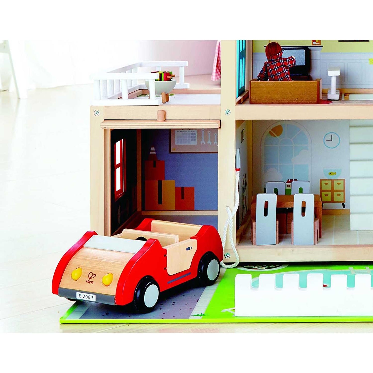 Hape Doll Family Mansion| Award Winning 10 Bedroom Doll House, Wooden Play Mansion with Accessories for Ages 3+ Years