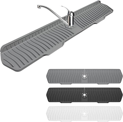 Sink Drain Mat Behind Faucet, Faucet Guard Draining Mat, 90° Foldable Tap