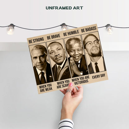African American Inspirational Wall Art 11x14 - Black History Posters - Inspirational Figures - Black Men Motivational Quotes - Positive Affirmation Office Wall Decor - BLM Culture Art Print