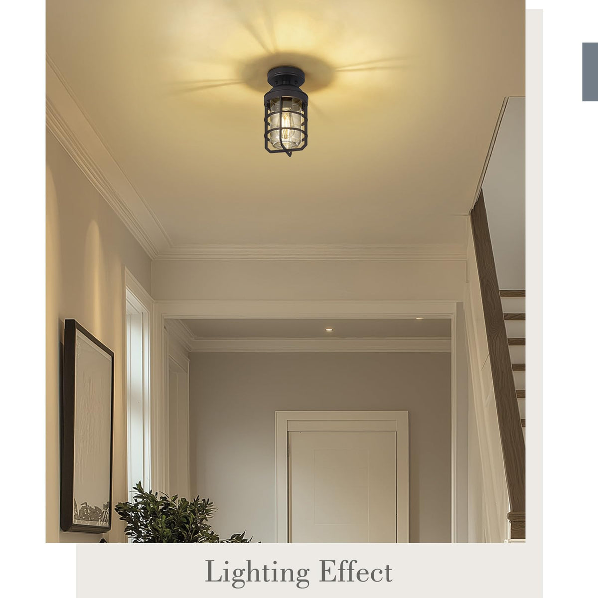 Emliviar Semi Flush Light Fixture, 11.1in, Oil Rubbed Bronze, Clear Tempered Glass Shade, Model GE255LF ORB, Medium - 1 Pack