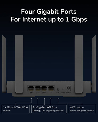Cudy AX3000 WiFi 6 Router – 802.11ax Wireless Dual Band Gigabit Internet Router, VPN Compatible, MU-MIMO, WireGuard, Cudy Mesh Compatible WR3000 V2.0
