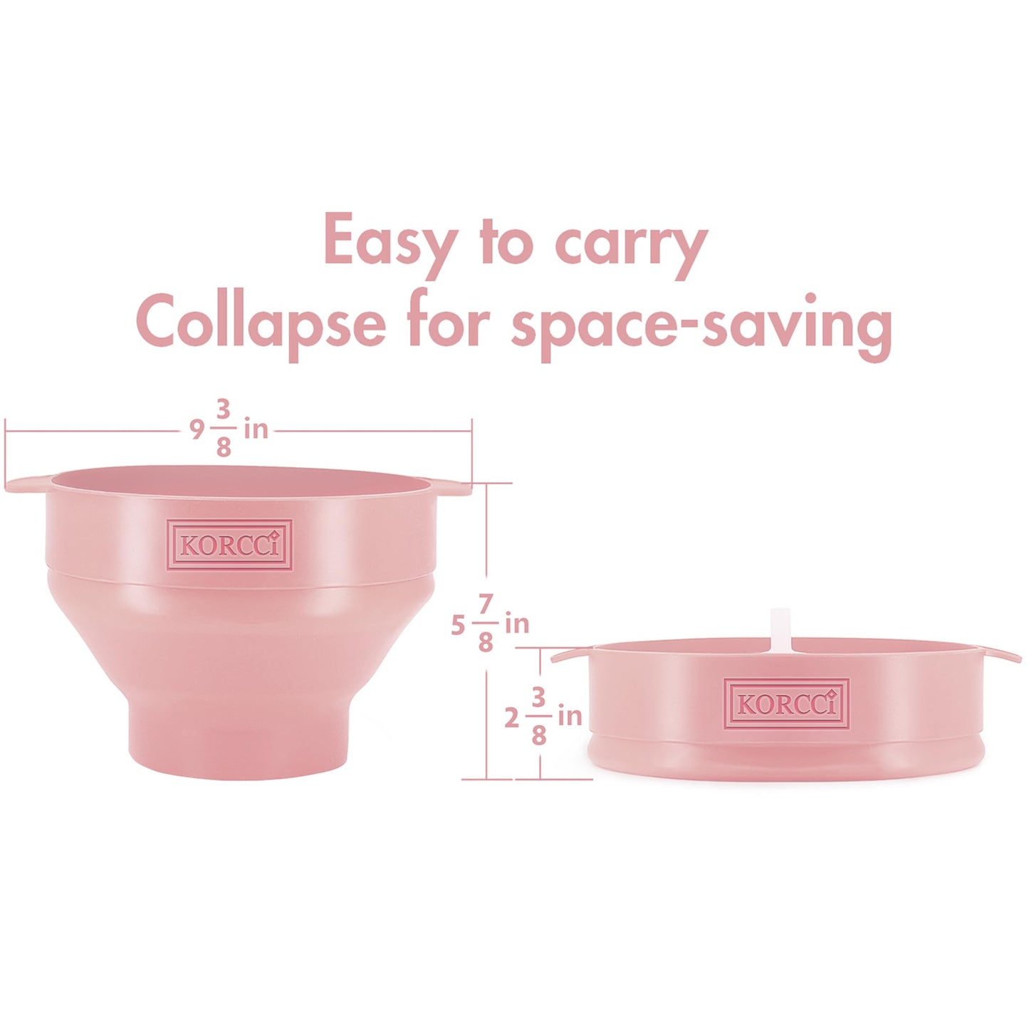 The Original Korcci Microwaveable Silicone Popcorn Popper, Microwave Popcorn Popper, Collapsible Microwave Popcorn Maker Bowl, No Oil Required, Use In Microwave, Dishwasher Safe (Blue)