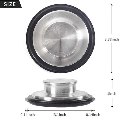 2 PCS Stainless Steel Kitchen Sink Stopper, Large Wide Rim 3.38" Diameter
