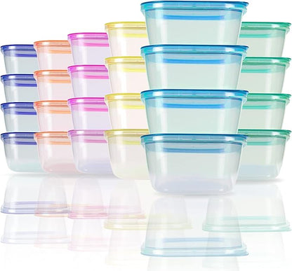 SCANDINOVIA - 25 oz Food Storage Containers - 24 sets - Dry & Hot Plastic Meal