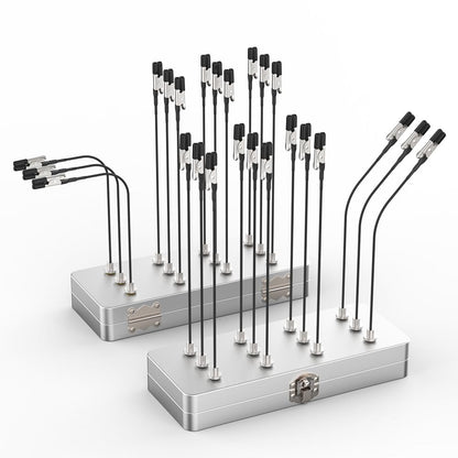 Madmagic 2pcs Metal Painting Stand Base Holder with 24pcs Bendable Magnetic Alligator Clips Sticks Kit for Gundam Hobby Model Painting, for Airbrush Model Coloring