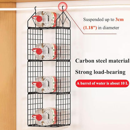 Hanging Closet Organizer, Carbon Steel 5-Shelf Hanging Storage, Collapsible