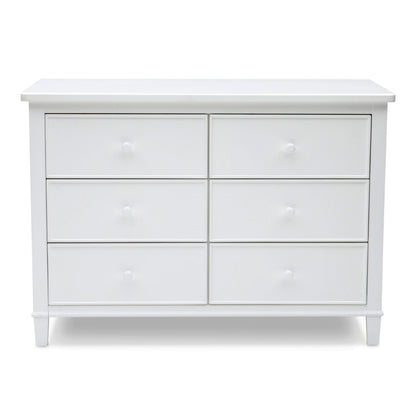 Delta Children Haven 6 Drawer Dresser with Interlocking Drawers - Greenguard Gold Certified, White