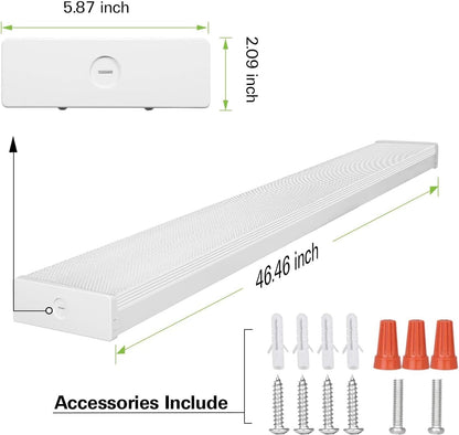 hykolity 4FT LED Wraparound Light with 3 Wattages/3 Lumens/3 CCT Selectable, 55W/65W/75W, 5500lm/6500lm/7500lm, 3000K/4000K/5000K, Flush Mount Office Ceiling Light Fixture, ETL