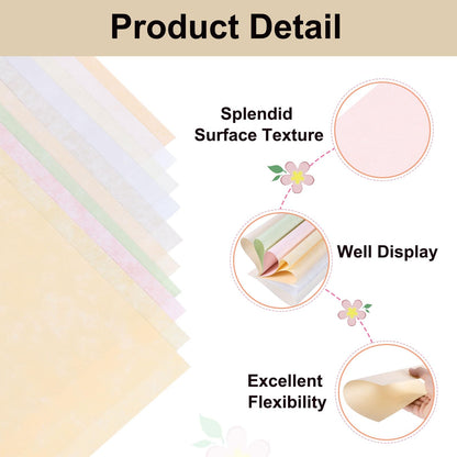 Rebower 25 Sheets Parchment Paper Aged Look Stationery 200GSM Vintage Paper Sheet, [for Certificate, Invitation, Envelope] - 8.5 x 11 Inch/Pink