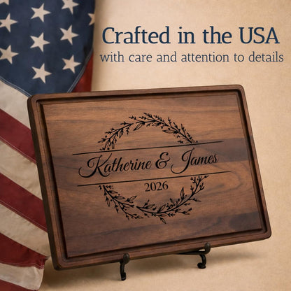 GiftShopie Personalized Cutting Board | Custom Engraved Wood Charcuterie Board | Unique Wedding, Engagement, Housewarming, Birthday & Christmas Gift | Customized Wooden Chopping Board
