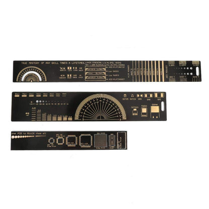 Multifunctional Ruler, 3Type of Set 15/20/25cm 6.3/7.87/10.23 inch PCB Ruler Electronic Engineers Multifunctional Ruler Printed Circuit Board Ruler