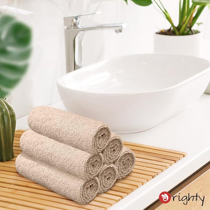 Orighty 6 Pack Brown Hand Towels
