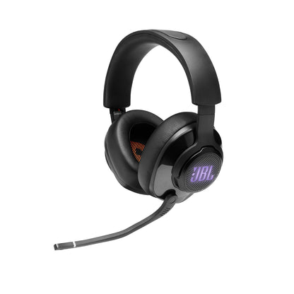 JBL Quantum 400 - Wired over-ear gaming headset with game-chat balance dial, JBL QuantumSURROUND and DTS, Voice focus directional flip-up mic and memory foam ear cushions (Black)