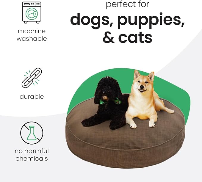 Molly Mutt Woodstock Dog Bed Duvet Cover, GOTS-Certified 100% Organic Cotton Canvas Cover for Dog, Puppy, or Cat Bed, Durable, Washable, and Free of Harmful Chemicals, Round, 36"x5"