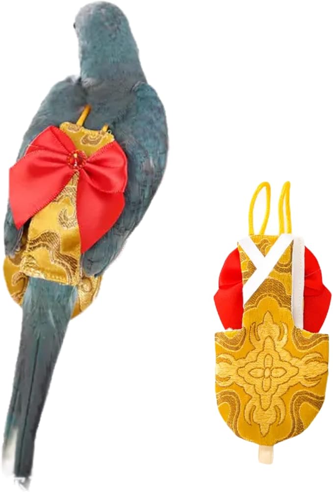 Bird Flight Suits Diapers, Parrot Flight Suits Diapers for Rosellas, Cockatiels Flight Suits, Parrot Clothes, Bird Training Nappy Suit Liners Clothes (Large)