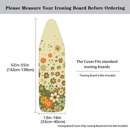 Hippie Flower Ironing Board Cover and Pad, Stretch Thick Scorch Resistant