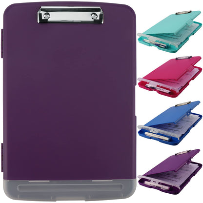 SFLHHDM Purple Clipboard, Clip Boards 8.5x11, Teacher Clipboards with Storage, Plastic Clipboard with Pen Holder, Clipboards Storage for Women Teachers Work, School & Office Supplies
